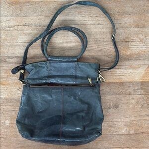 Hobo Forest Green Crossbody Bag with Adjustable Strap and Structured Top